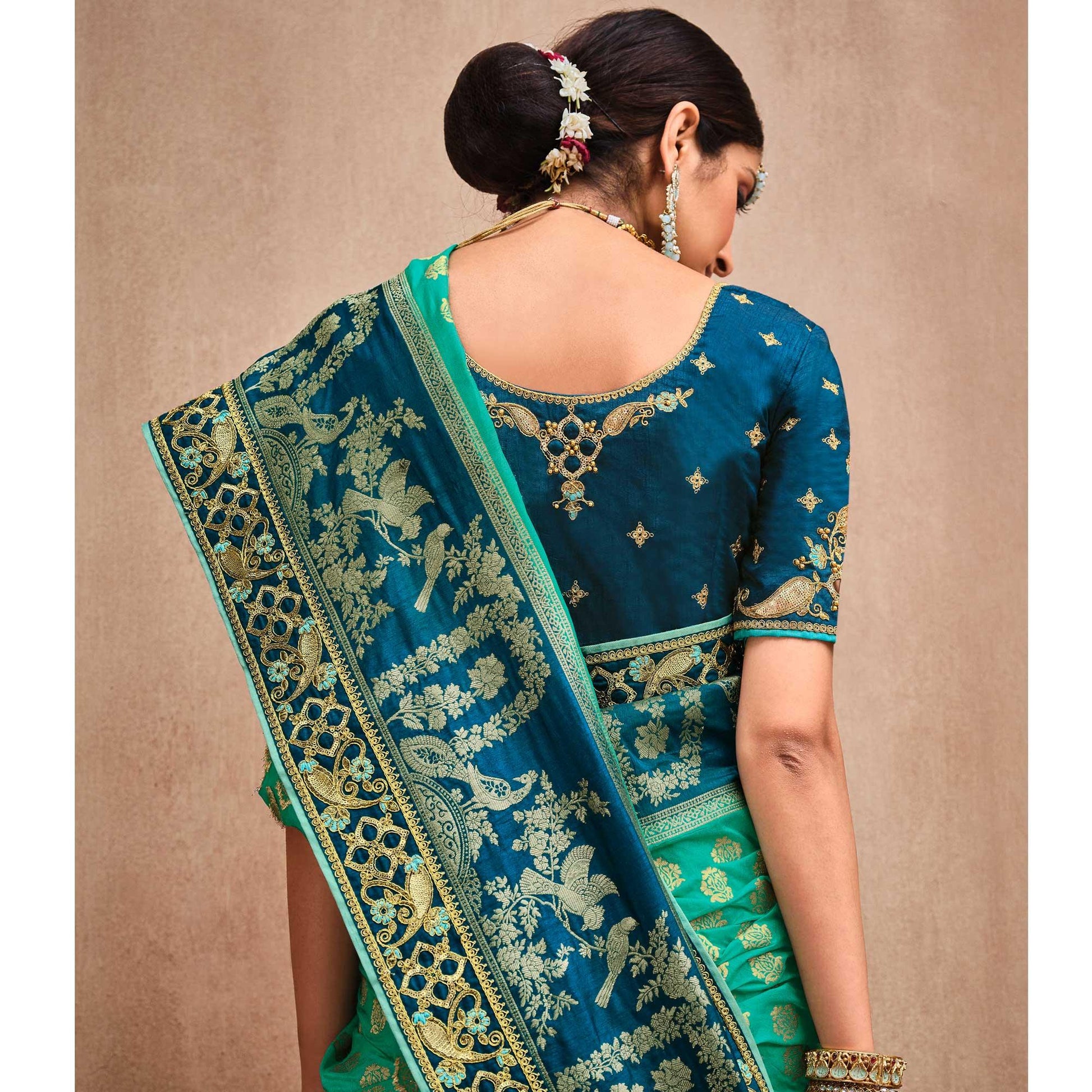 green-aqua-blue-festive-wear-woven-with-zari-diamond-work-banarasi-silk-saree-114695