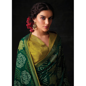 green-bandhani-printed-brasso-saree