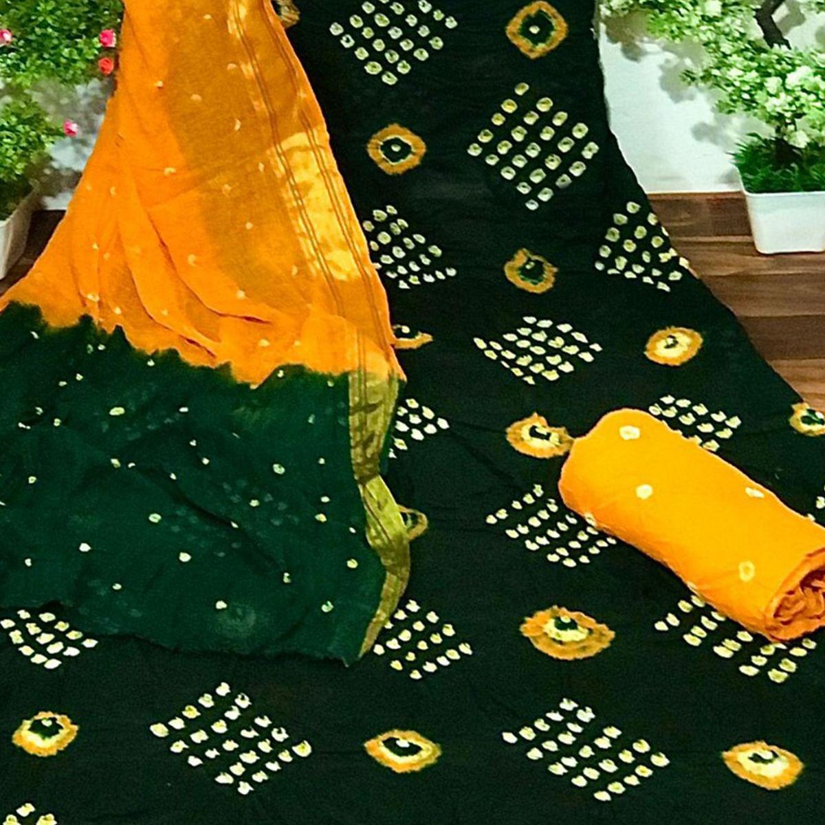 green-bandhani-printed-cotton-dress-material-142957