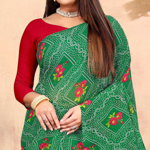 green-bandhani-printed-georgette-saree-143366
