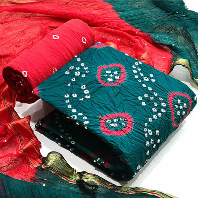 green-bandhani-printed-pure-cotton-dress-material-144840