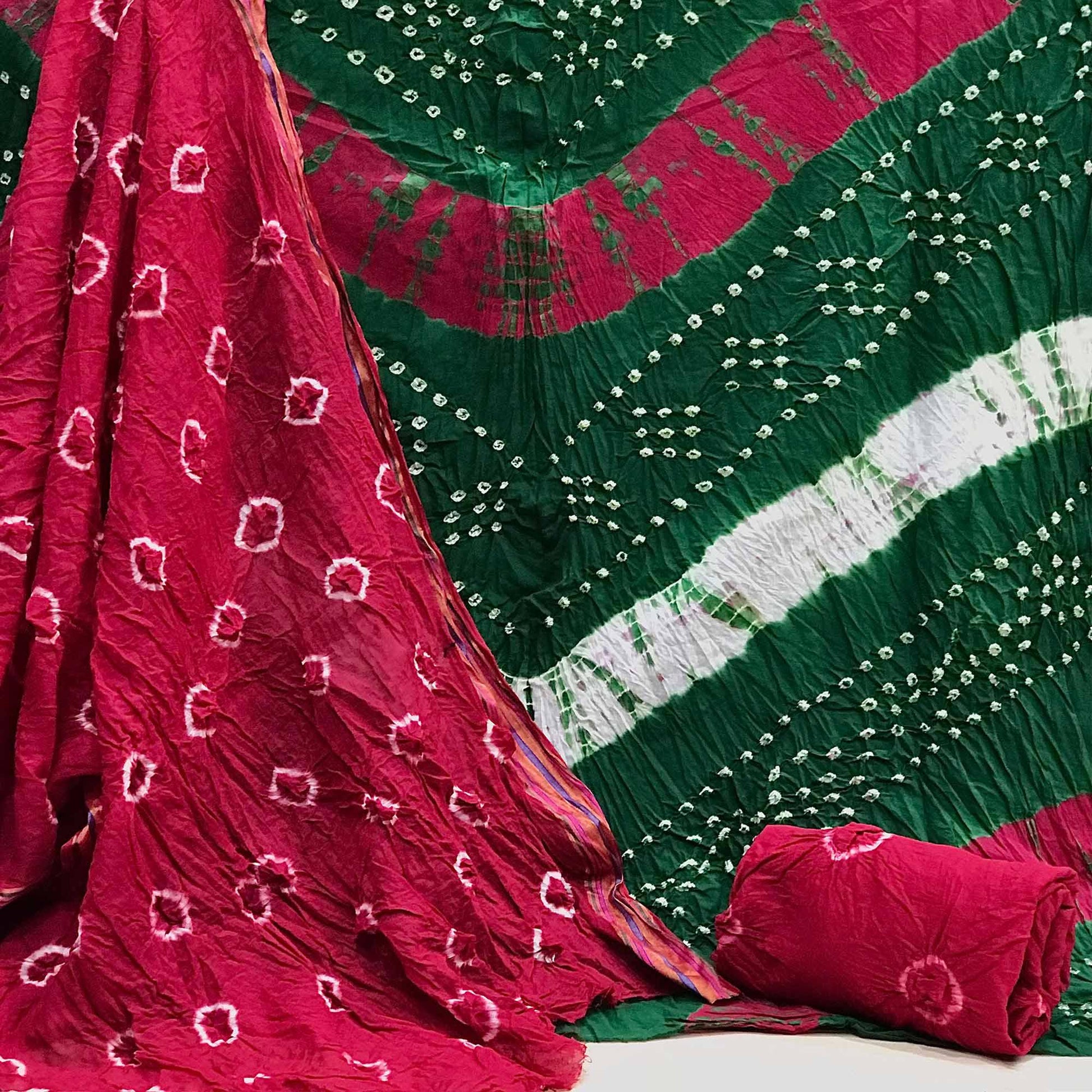 green-casual-wear-bandhani-printed-cotton-dress-material-142255
