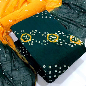 green-bandhani-printed-pure-cotton-dress-material