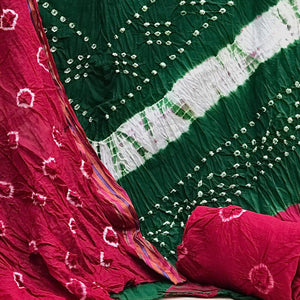 green-casual-wear-bandhani-printed-cotton-dress-material-142255