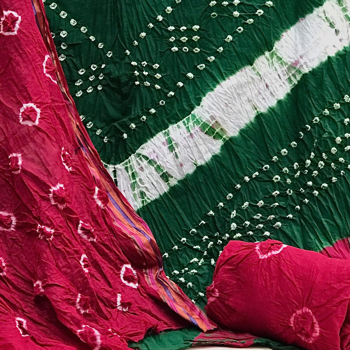 green-casual-wear-bandhani-printed-cotton-dress-material-142255