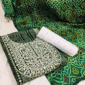 green-bandhani-printed-with-embellished-cotton-blend-dress-material