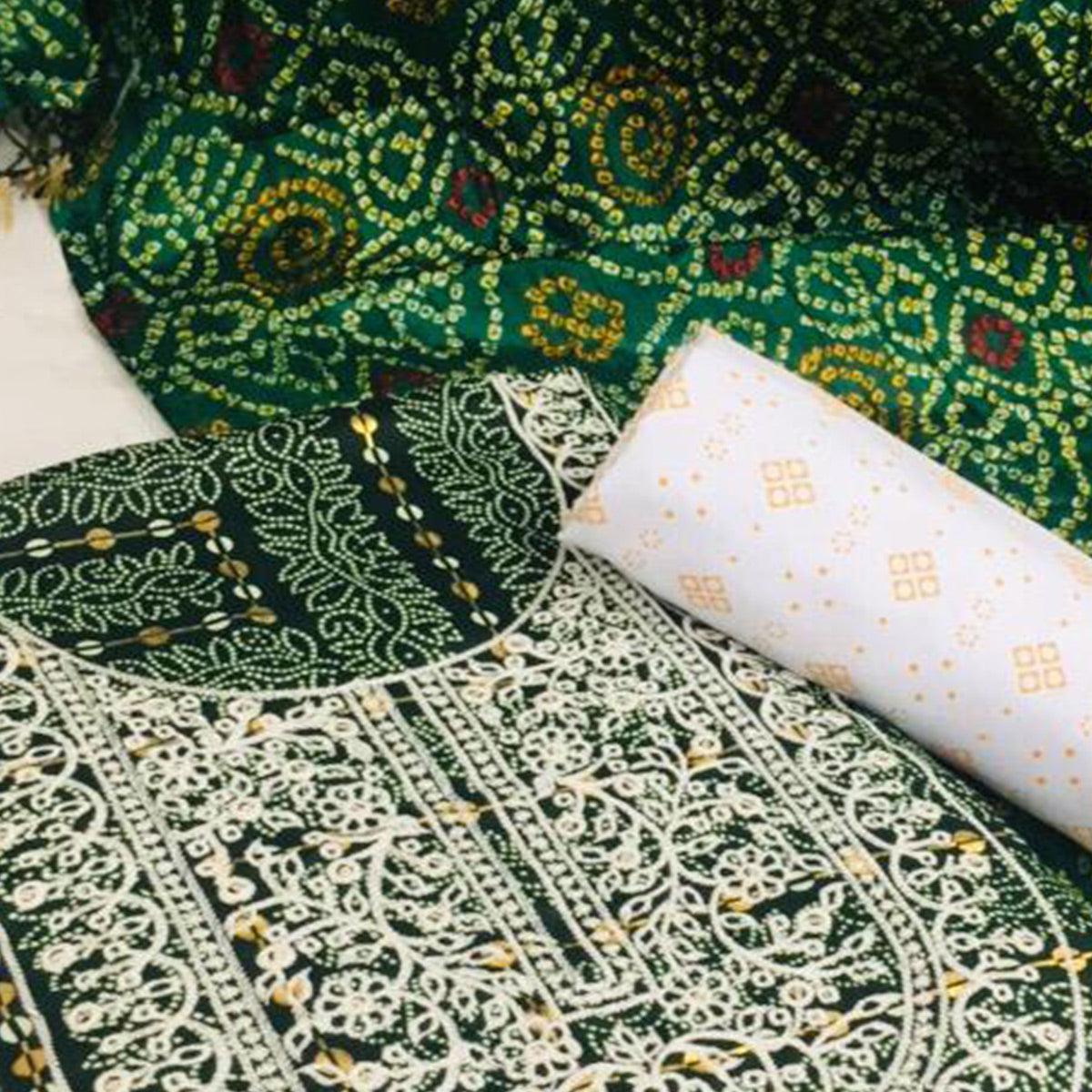 green-bandhani-printed-with-embellished-cotton-blend-dress-material