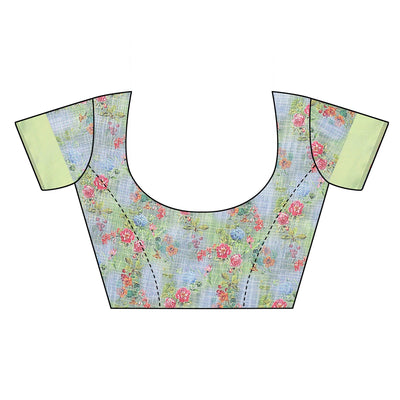 green-blue-casual-wear-floral-digital-printed-linen-slub-saree-117888