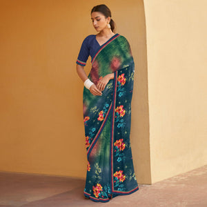 green-blue-printed-georgette-saree