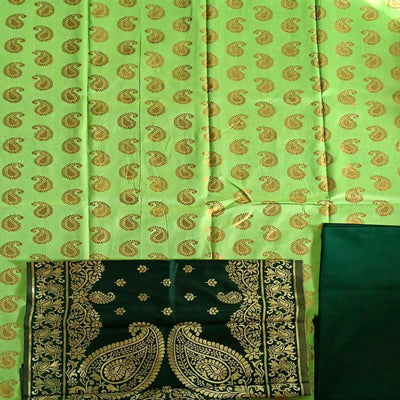 green-casaul-wear-woven-banarasi-silk-dress-material-130561