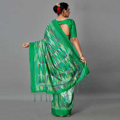 green-casual-art-silk-printed-saree-with-unstitched-blouse-93894
