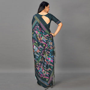 green-casual-art-silk-printed-saree-with-unstitched-blouse-93908