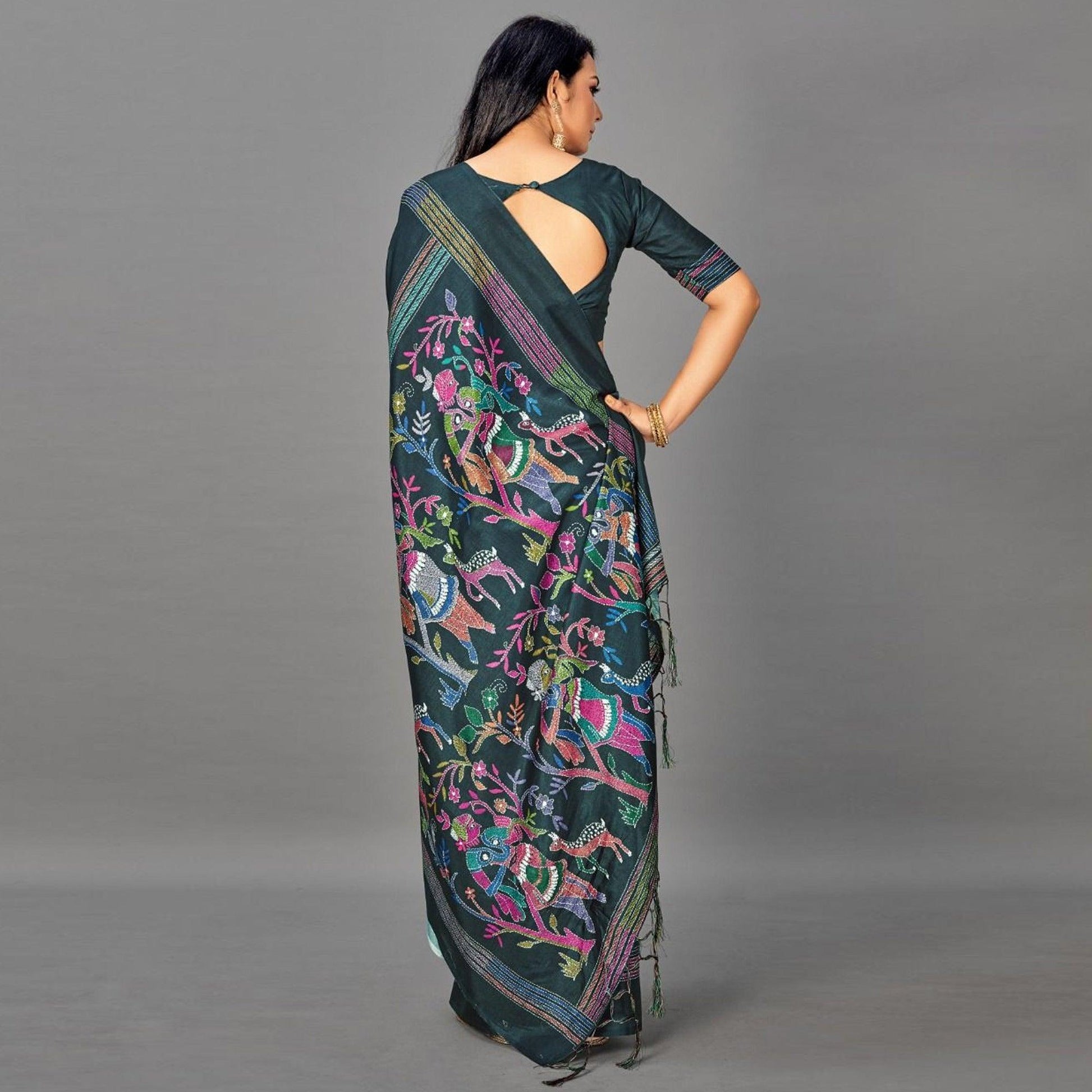 green-casual-art-silk-printed-saree-with-unstitched-blouse-93908