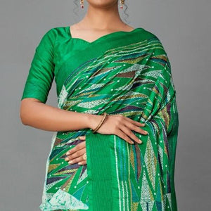 green-casual-art-silk-printed-saree-with-unstitched-blouse-93894