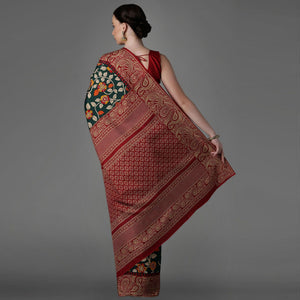 green-casual-art-silk-printed-saree-with-unstitched-blouse-93888