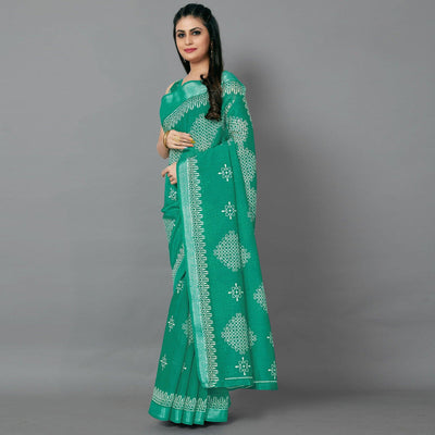 green-casual-cotton-printed-saree-with-unstitched-blouse-94106