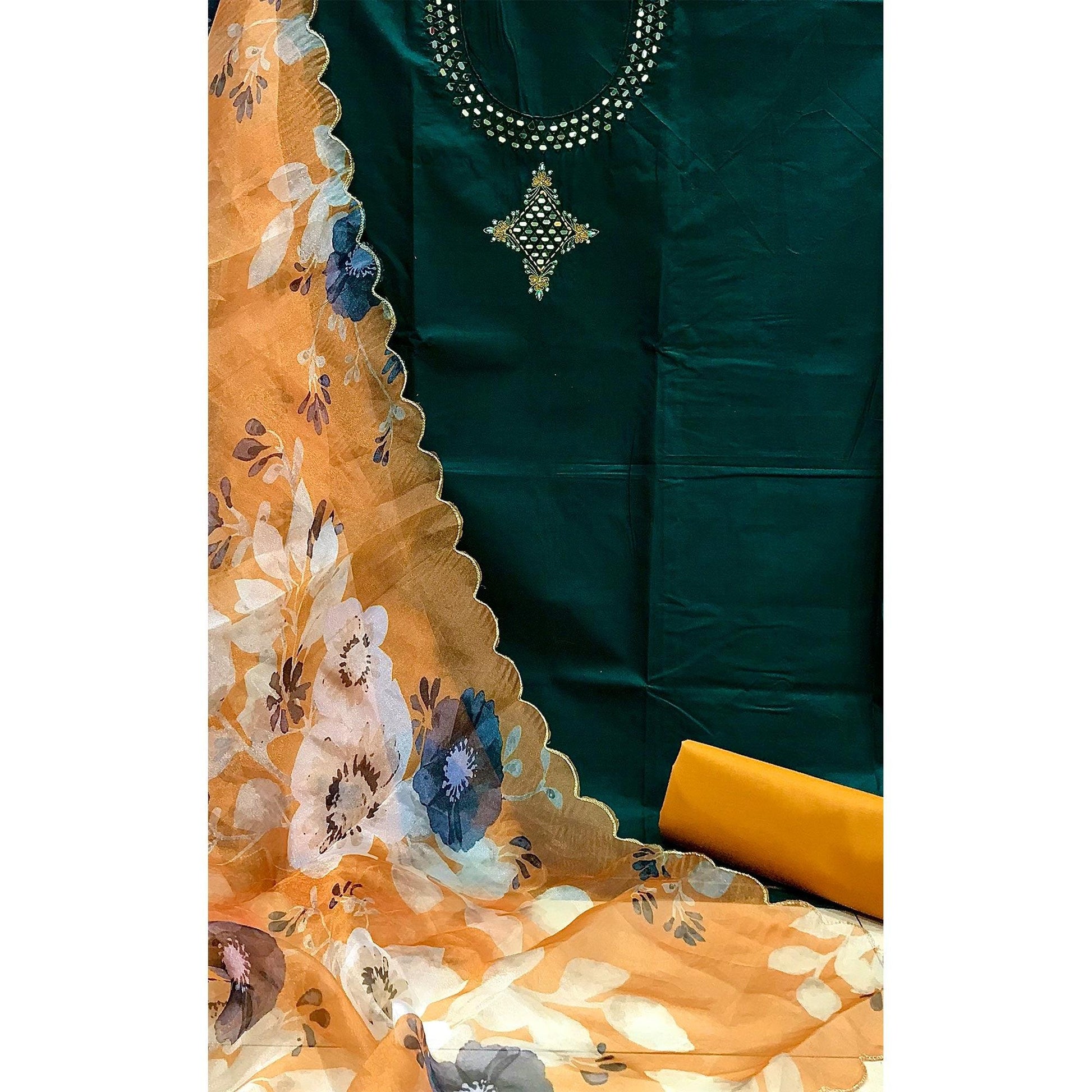 green-casual-embroidered-thread-mirror-work-cotton-dress-material-137990