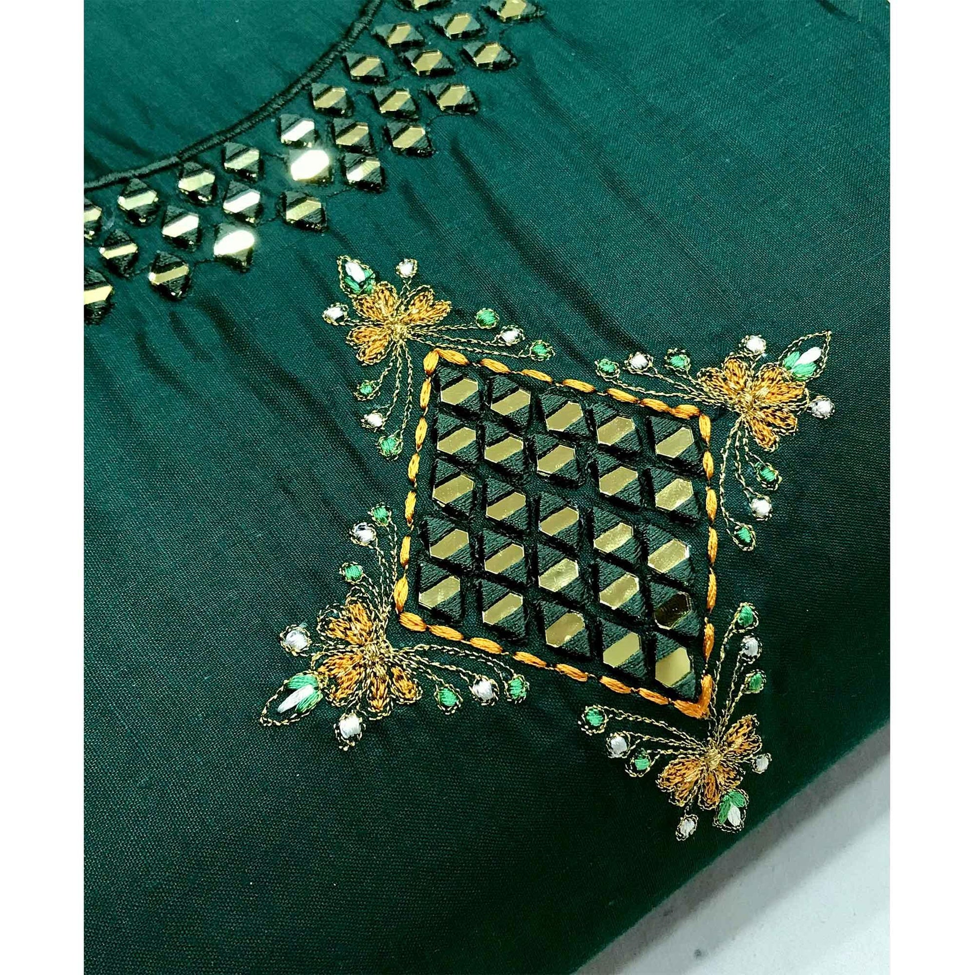 green-casual-embroidered-thread-mirror-work-cotton-dress-material-137990