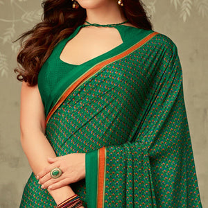 green-casual-printed-silk-crepe-saree-137973