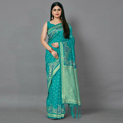 green-casual-silk-blend-printed-saree-with-unstitched-blouse-94014