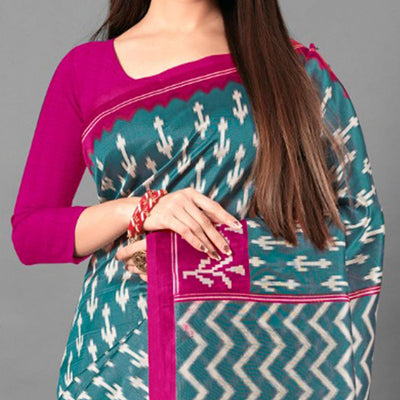 green-casual-wear-abstract-art-silk-saree-111528