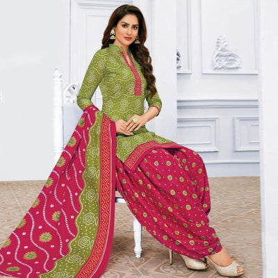 green-casual-wear-bandhani-batik-printed-cotton-patiala-dress-material-131289