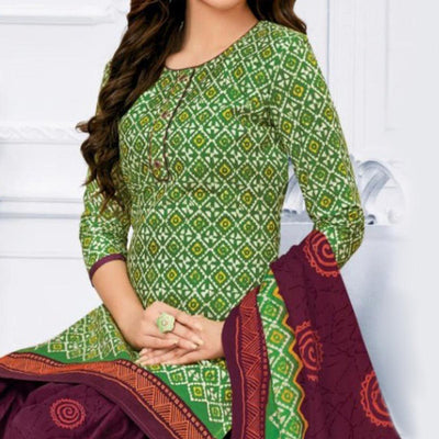 green-casual-wear-bandhani-batik-printed-cotton-patiala-dress-material-131284