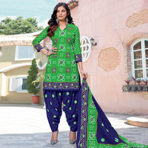 green-casual-wear-bandhani-printed-cotton-dress-material-106567