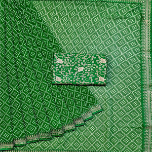 green-casual-wear-bandhani-printed-georgette-saree-142259