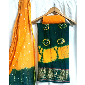 green-festive-wear-bandhej-and-woven-pure-cotton-dress-material-111635