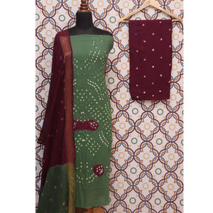 green-festive-wear-bandhej-and-woven-pure-cotton-dress-material-111777