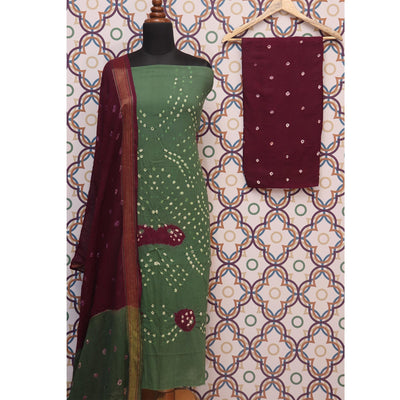 green-festive-wear-bandhej-and-woven-pure-cotton-dress-material-111777