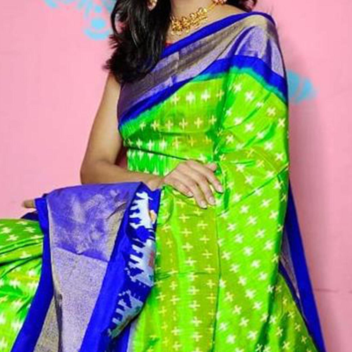 green-casual-wear-designer-hand-black-printed-cotton-linen-saree-110462