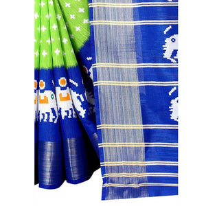 green-casual-wear-designer-hand-black-printed-cotton-linen-saree-110462
