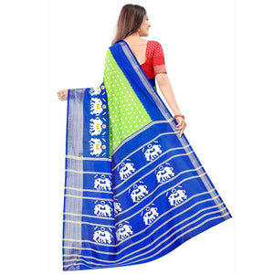 green-casual-wear-designer-hand-black-printed-cotton-linen-saree-110462