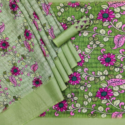 green-casual-wear-digital-floral-printed-cotton-silk-saree-141072
