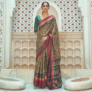 green-casual-wear-digital-printed-assam-silk-saree-134055
