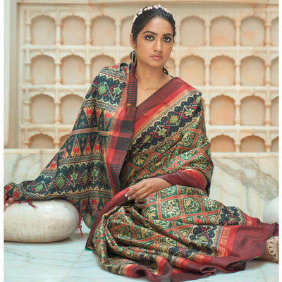 green-casual-wear-digital-printed-assam-silk-saree-134055
