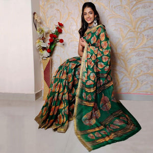 green-casual-wear-digital-printed-chanderi-cotton-saree-134547