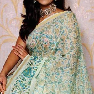 green-casual-wear-digital-printed-chanderi-cotton-saree-134553