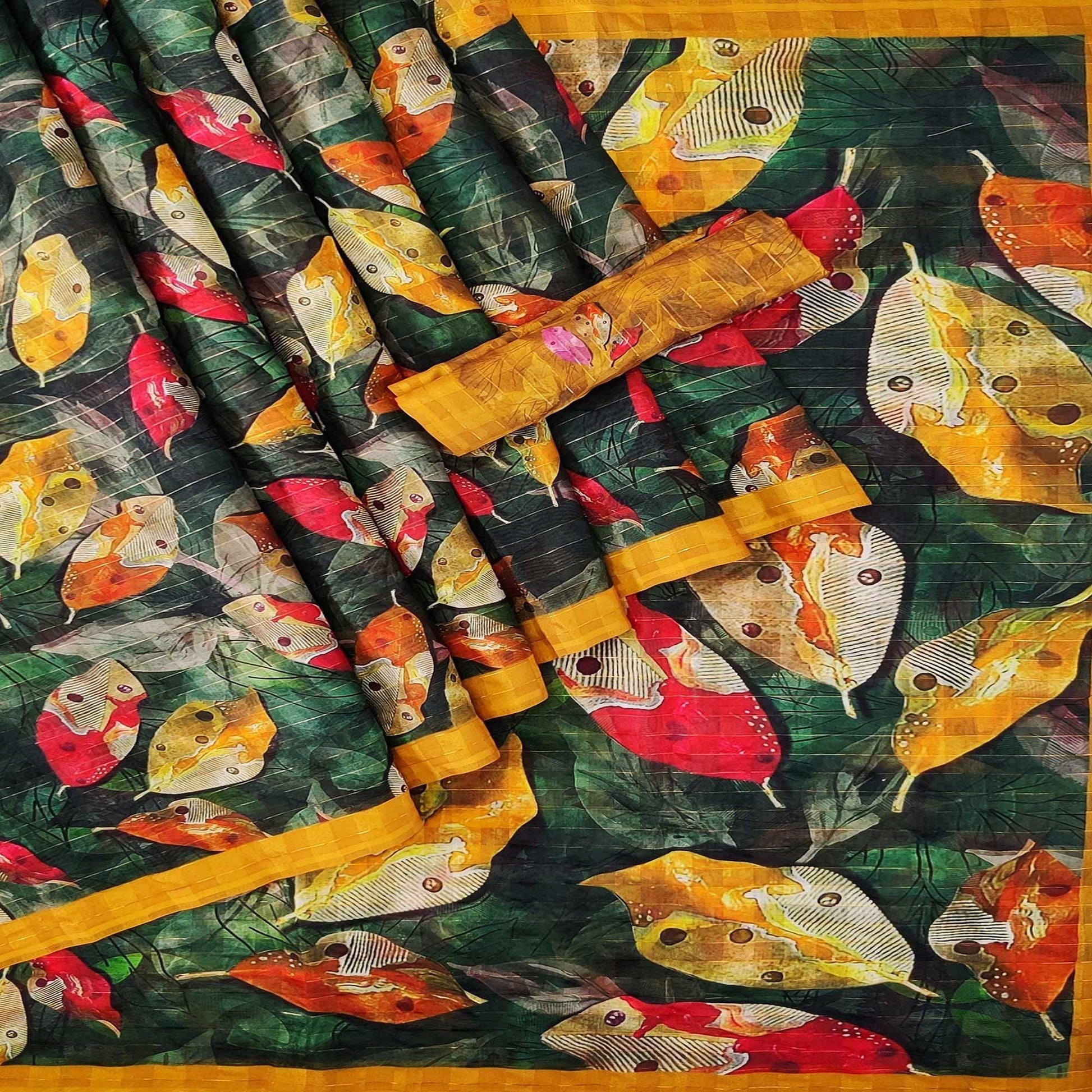 green-casual-wear-digital-printed-cotton-silk-saree-141043