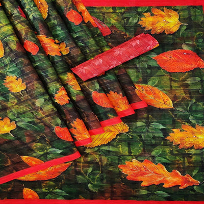 green-casual-wear-digital-printed-cotton-silk-saree-141051