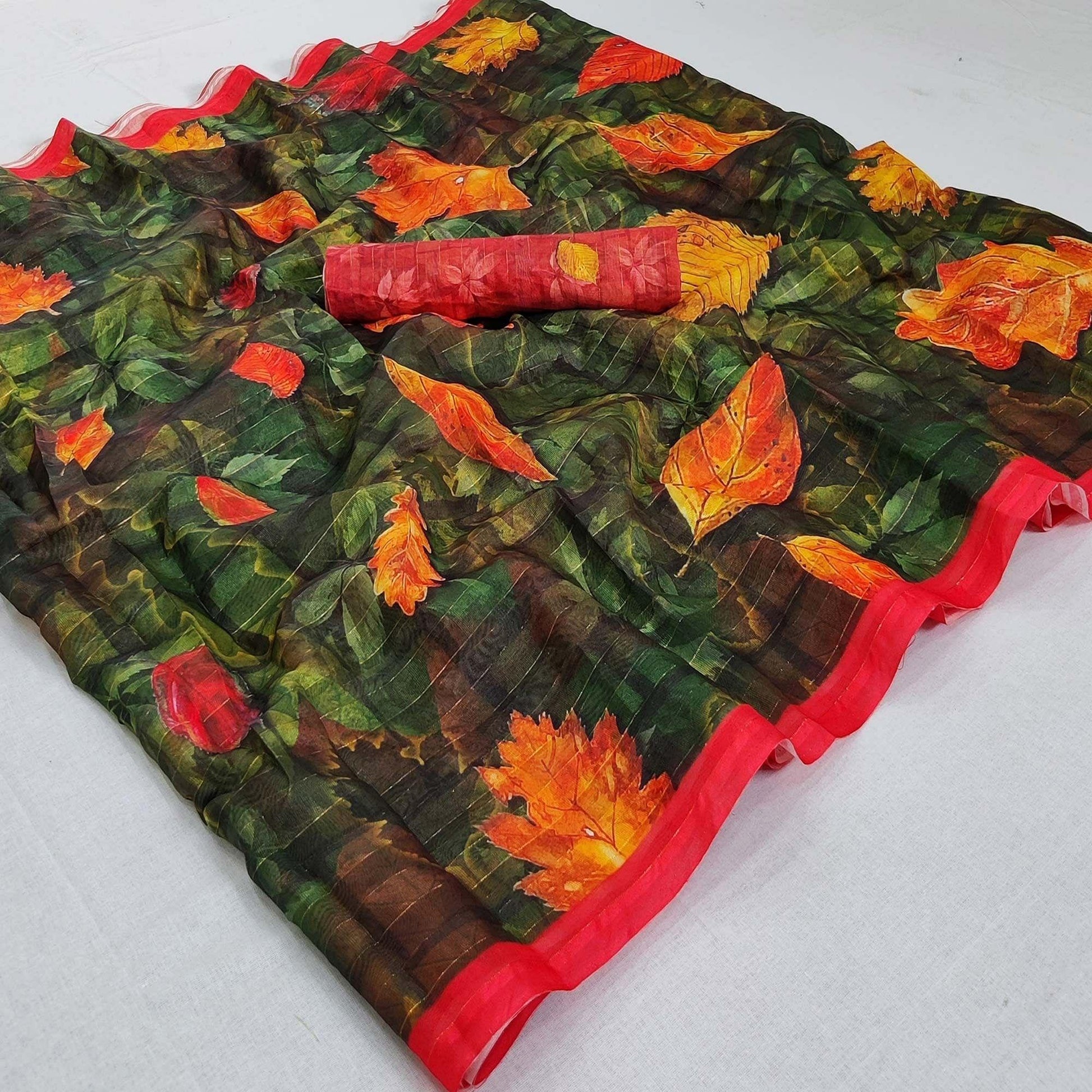 green-casual-wear-digital-printed-cotton-silk-saree-141051