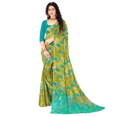 green-casual-wear-digital-printed-georgette-saree-137709