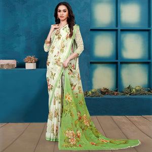 green-casual-wear-digital-printed-georgette-saree-139306