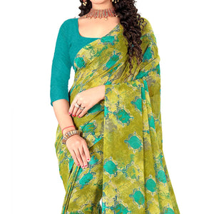 green-casual-wear-digital-printed-georgette-saree-137709