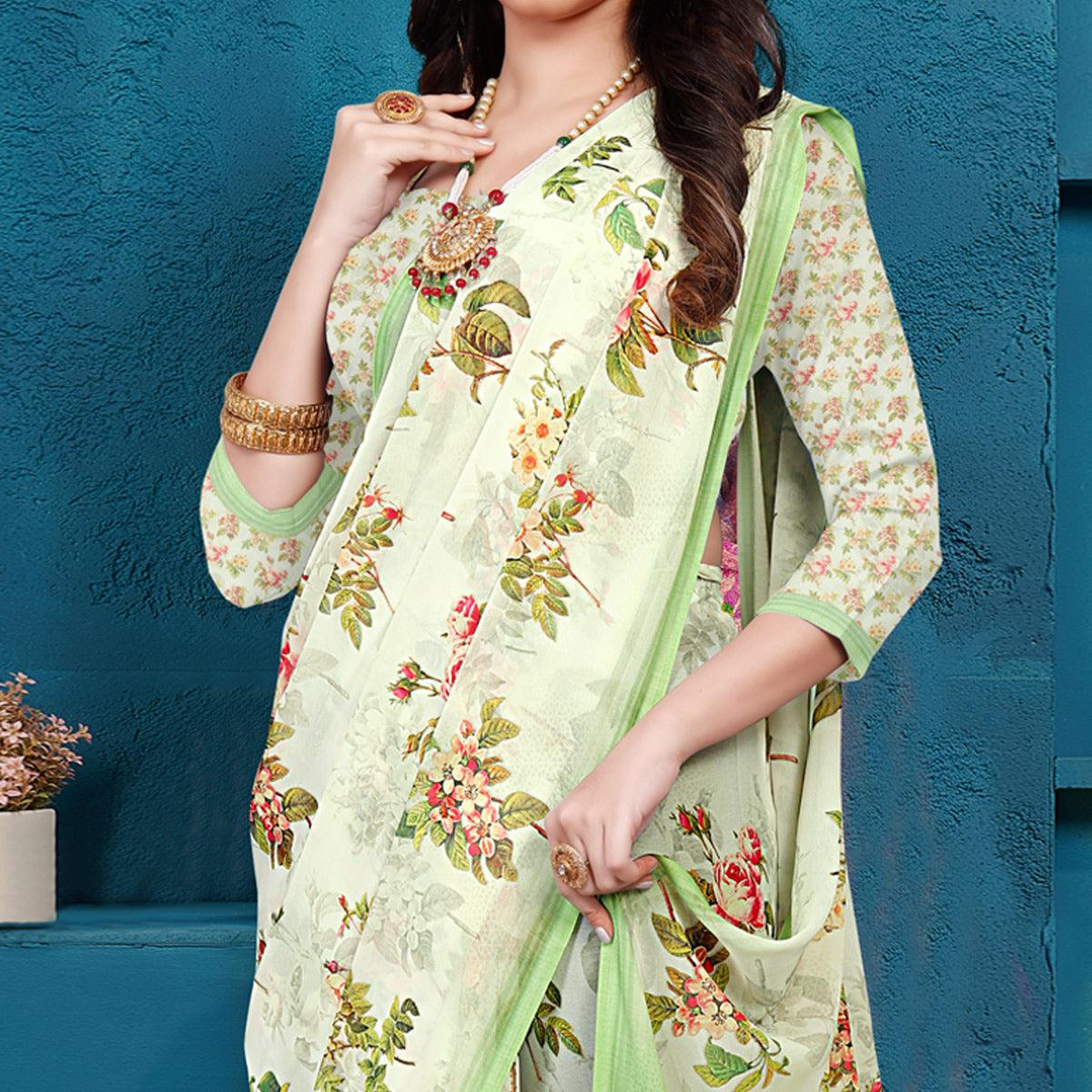 green-casual-wear-digital-printed-georgette-saree-139306