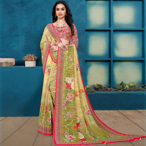 green-casual-wear-digital-printed-georgette-saree-139297