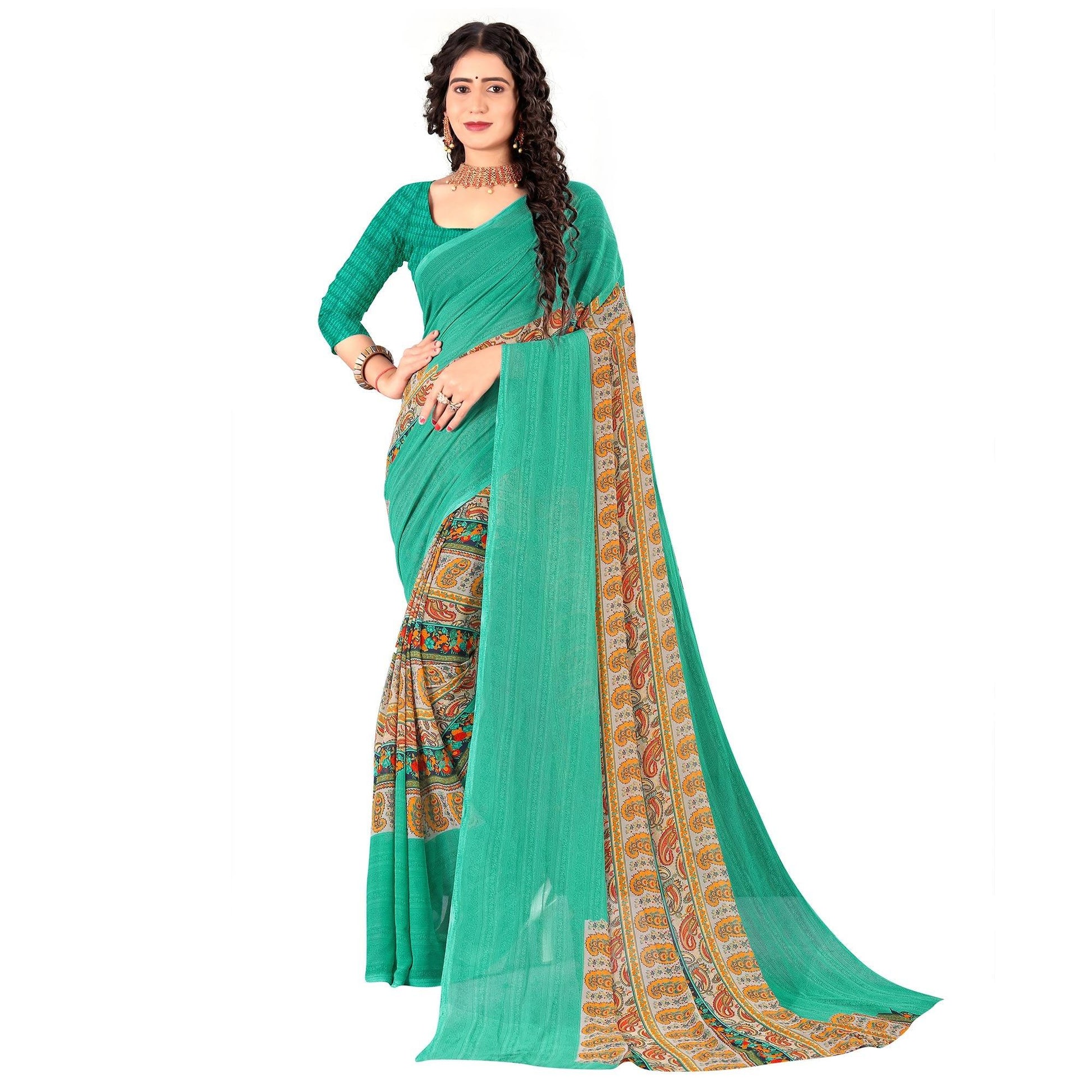 green-casual-wear-digital-printed-heavy-georgette-saree-137726