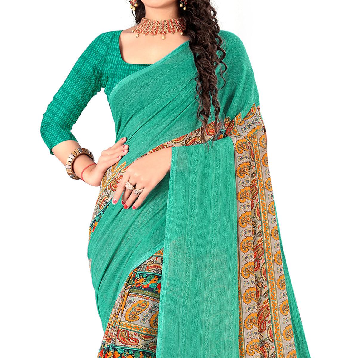 green-casual-wear-digital-printed-heavy-georgette-saree-137726